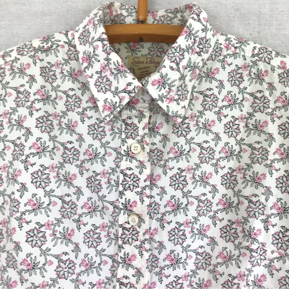 Vintage womens button up shirt size S floral print 90s cottagecore casual